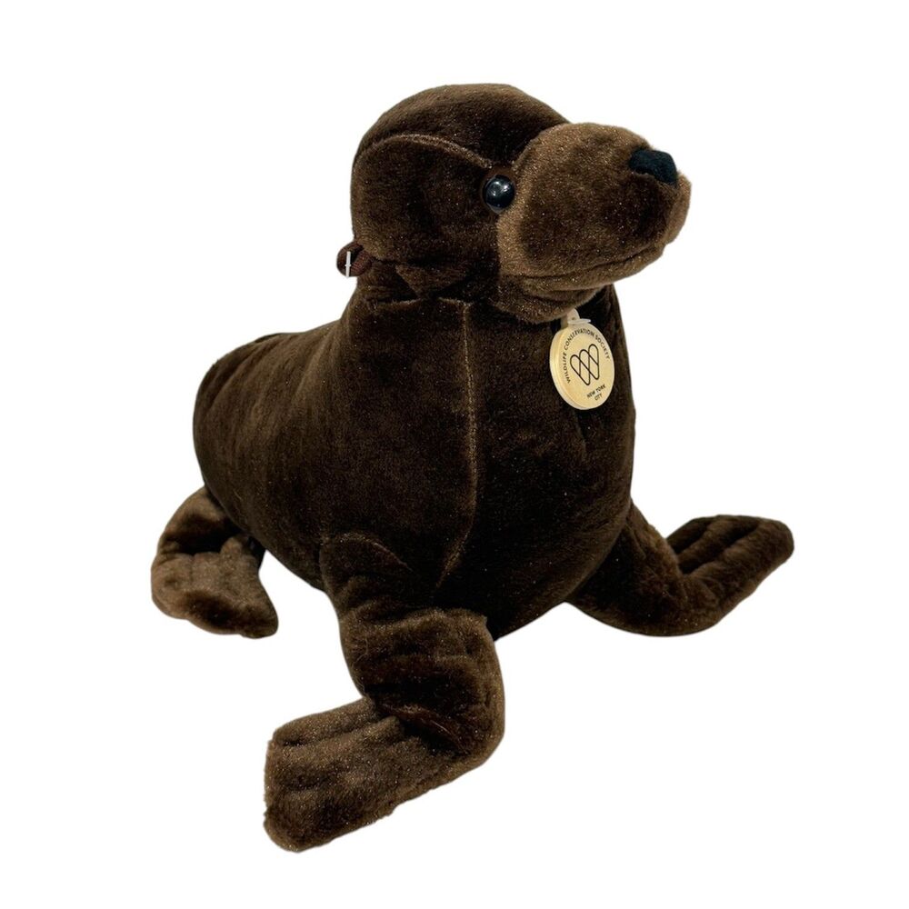 Wild Republic Sea Lion Seal Brown Plush 10” Stuffed Zoo Animal Seals